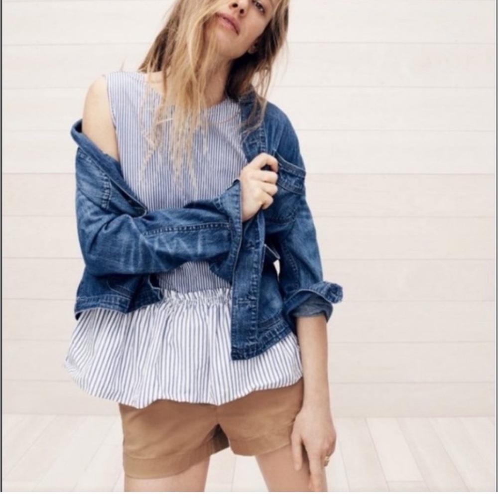 J. Crew Peplum Striped Top